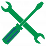 Spanner and screw driver