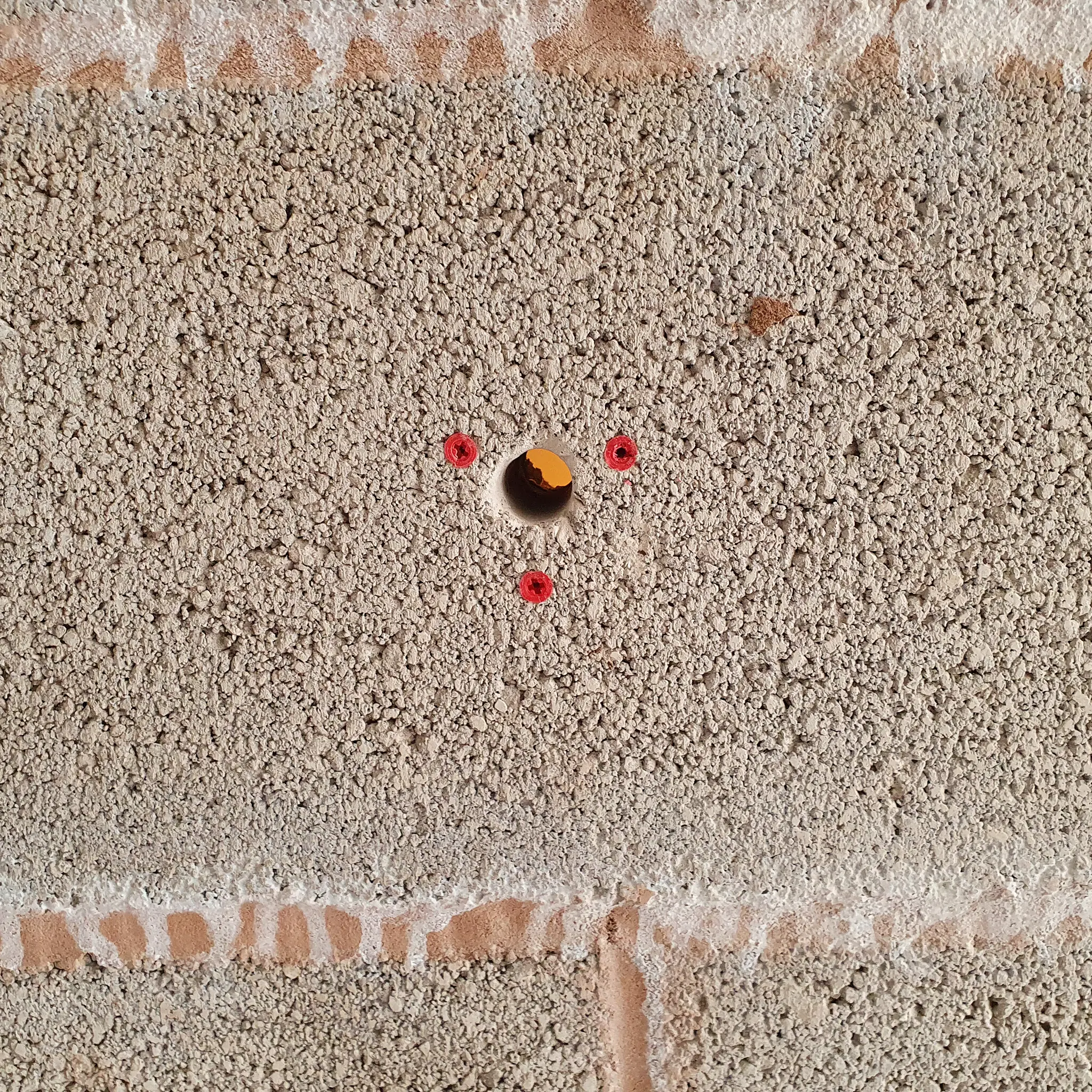 Drilled out hole and mounting points established ready for tap fitting
